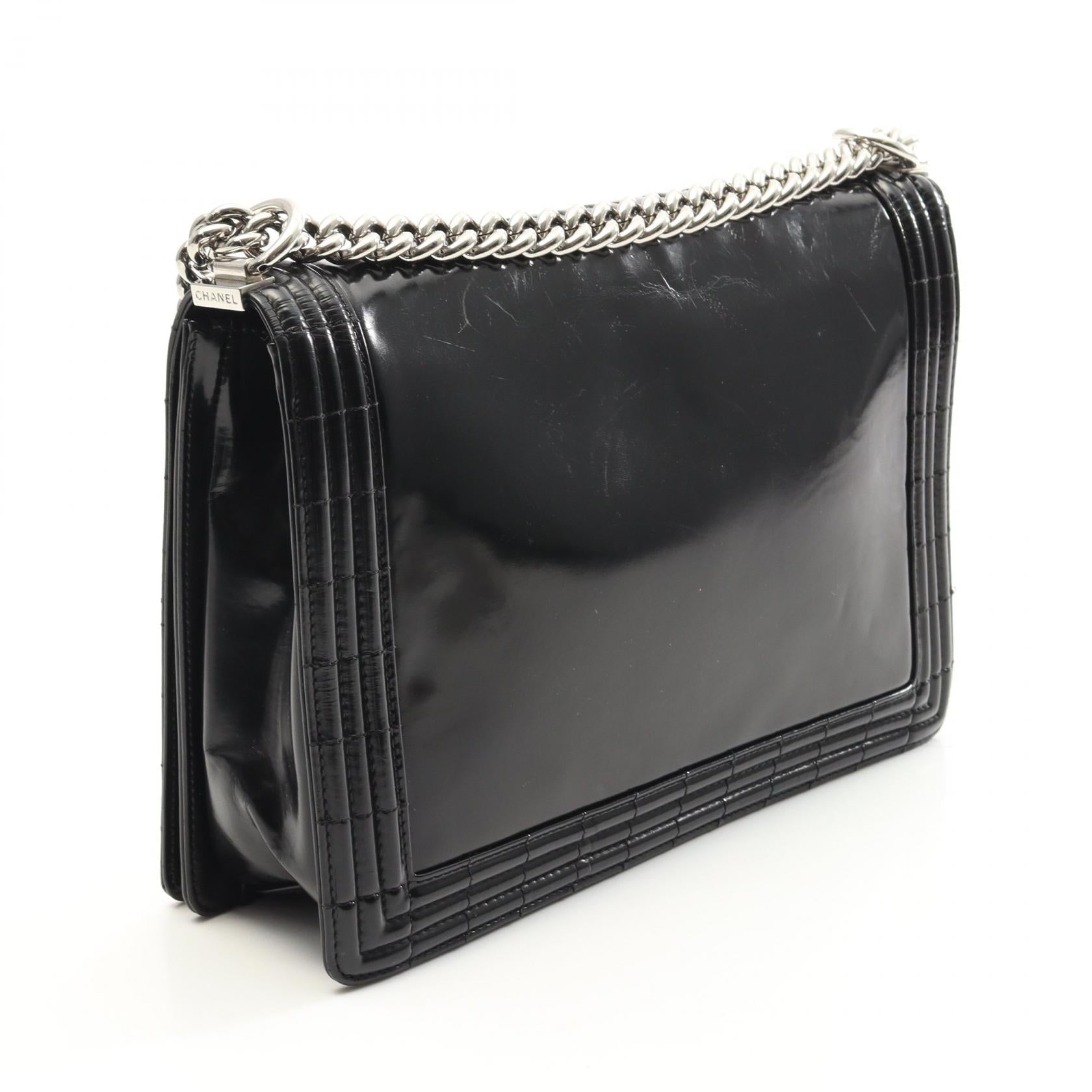 Chanel Boy Chanel Patent Leather Shoulder Bag