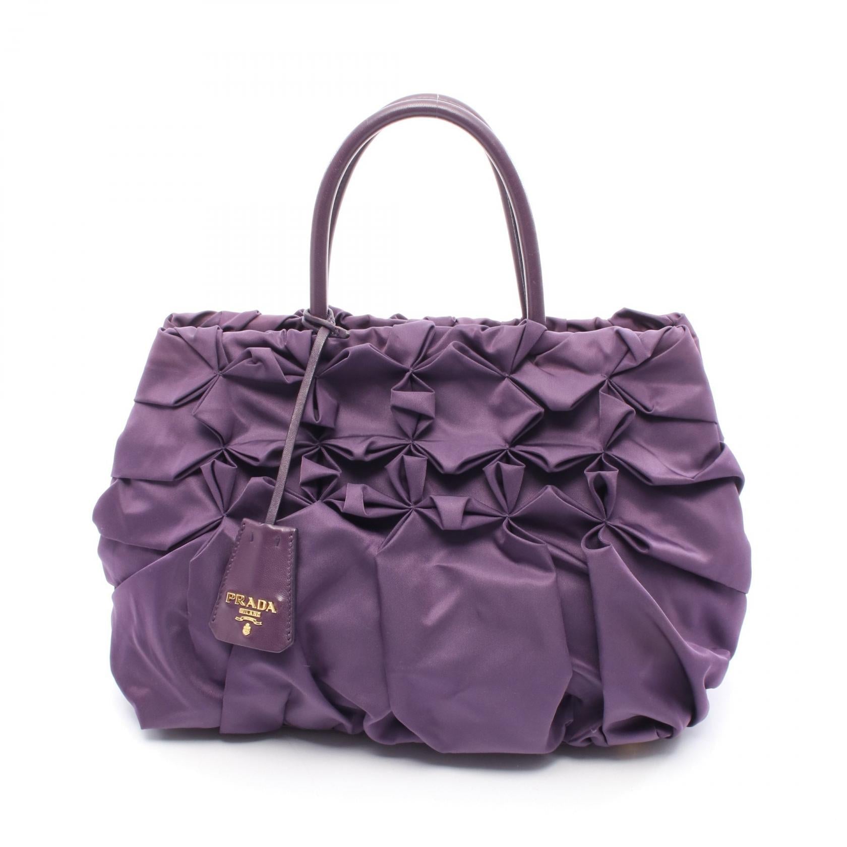 Prada Tessuto Handbag Leather Nylon Travel Bag Nylon Leather Handbag