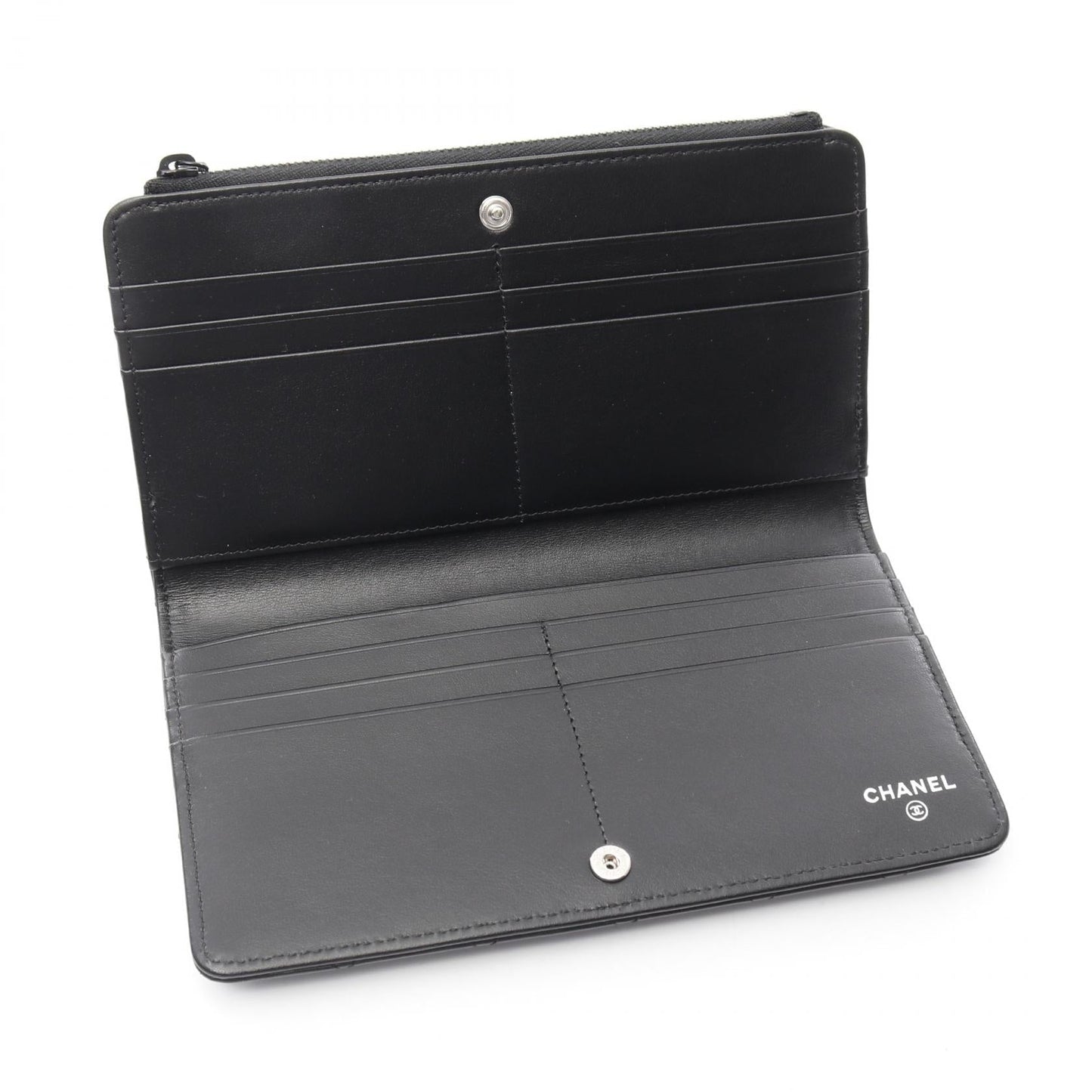 Chanel Matelasse So Black Calfskin Long Wallet