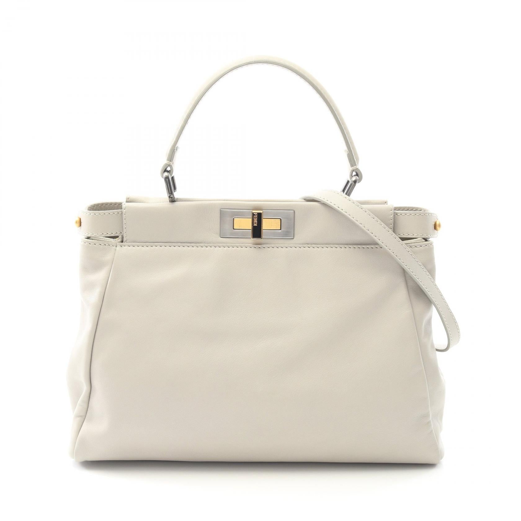 Fendi Peekaboo Handbag Leather Travel Bag