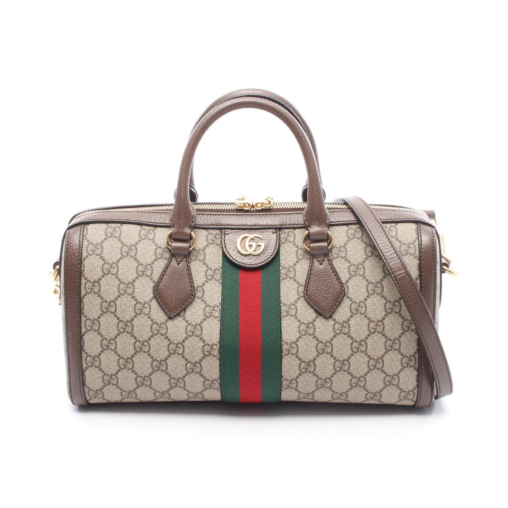 Gucci Ophidia Pvc Coated 2Way Handbag Leather Canvas Travel Bag