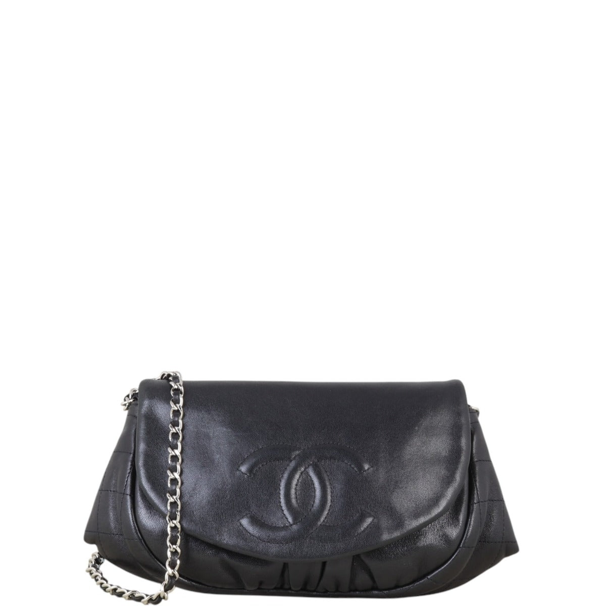 Chanel Half Moon Flap Bag Quilted Black Mini Bag