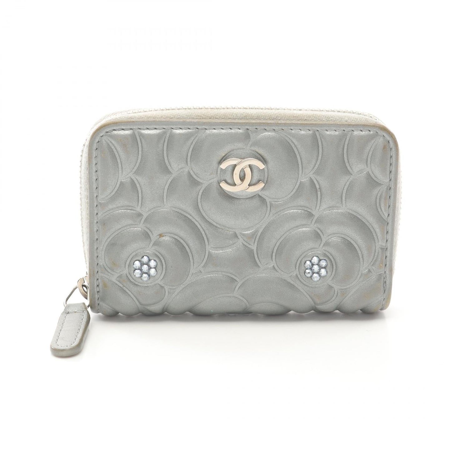 Chanel Camellia Lambskin Coin Case