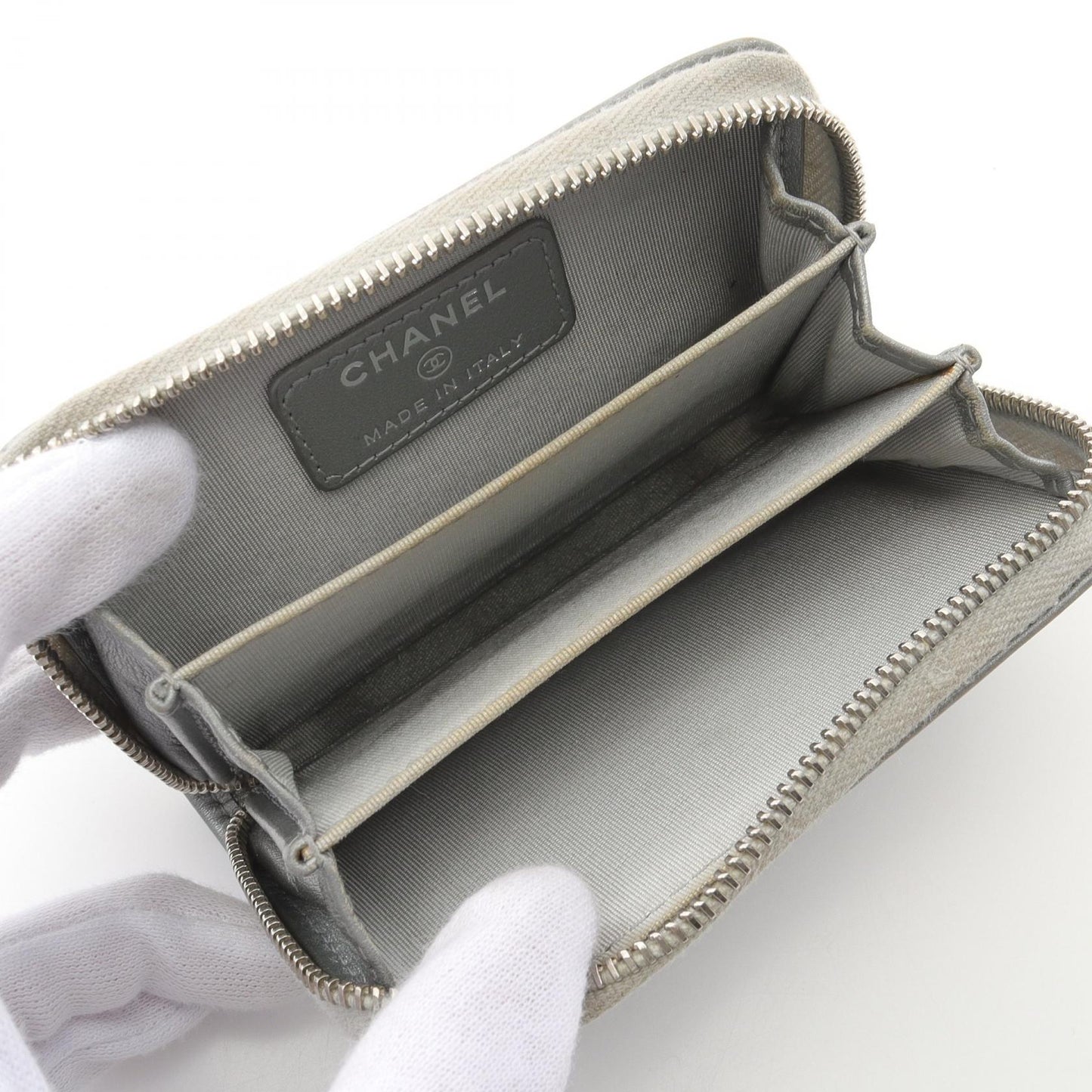 Chanel Camellia Lambskin Coin Case