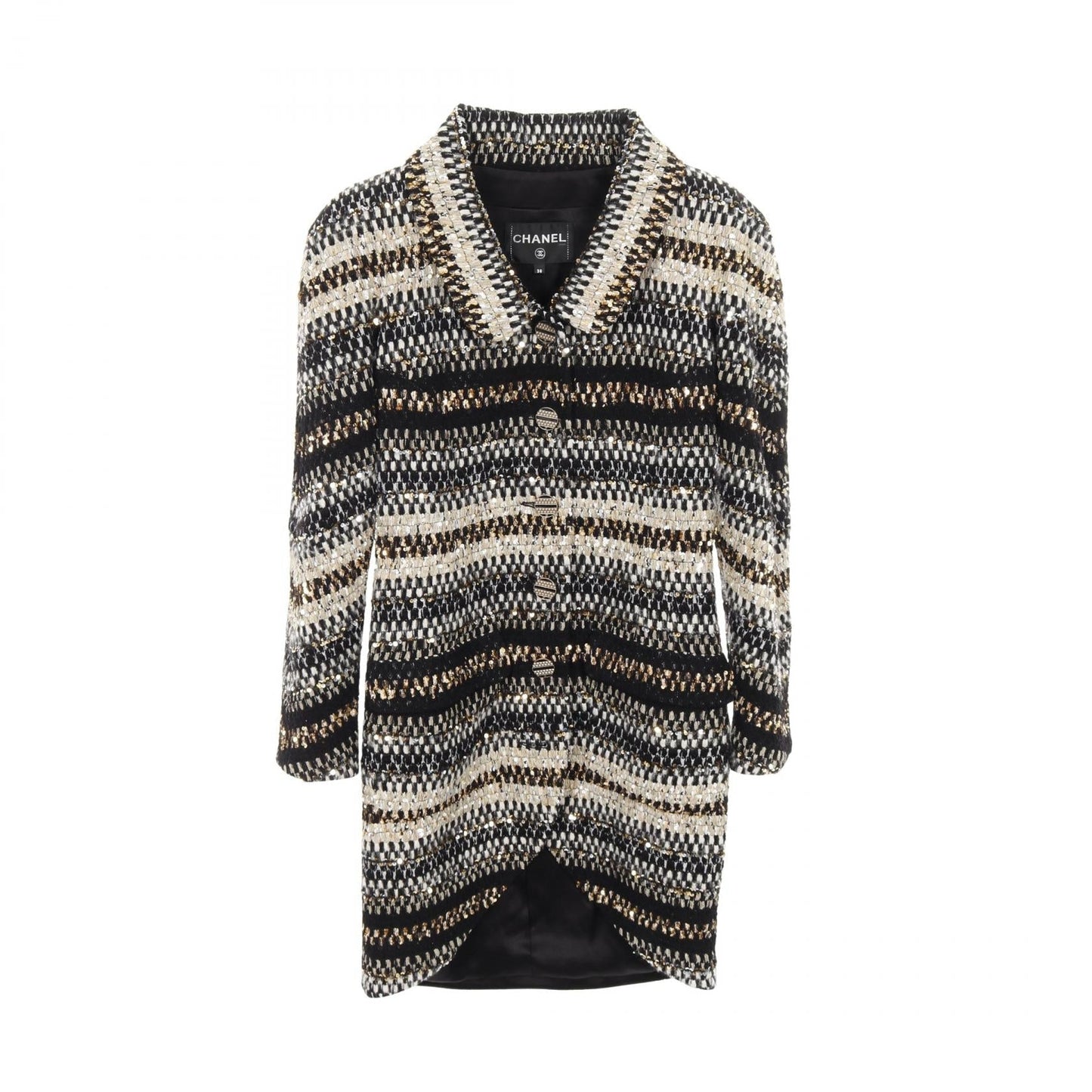Chanel Coco Mark Button Nylon Wool Polyester Outerwear Bag