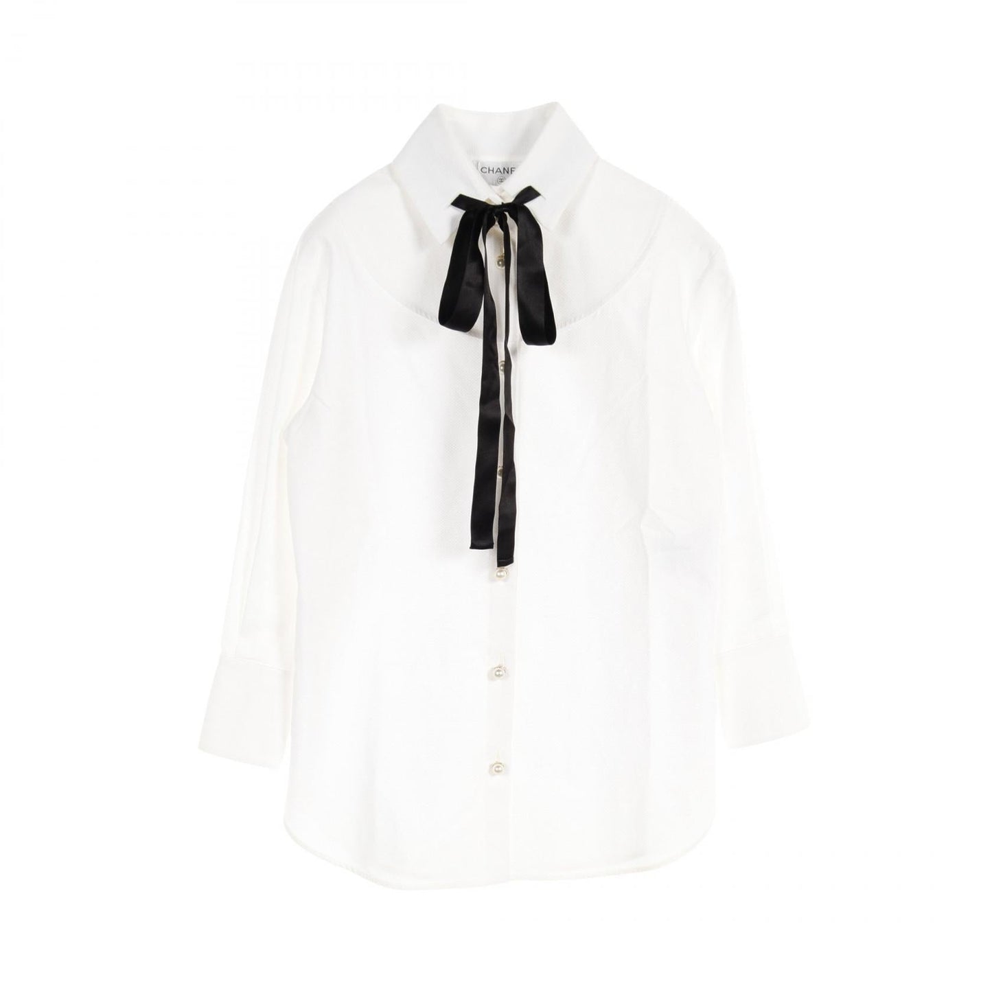 Chanel Pearl Button Cotton Blo 