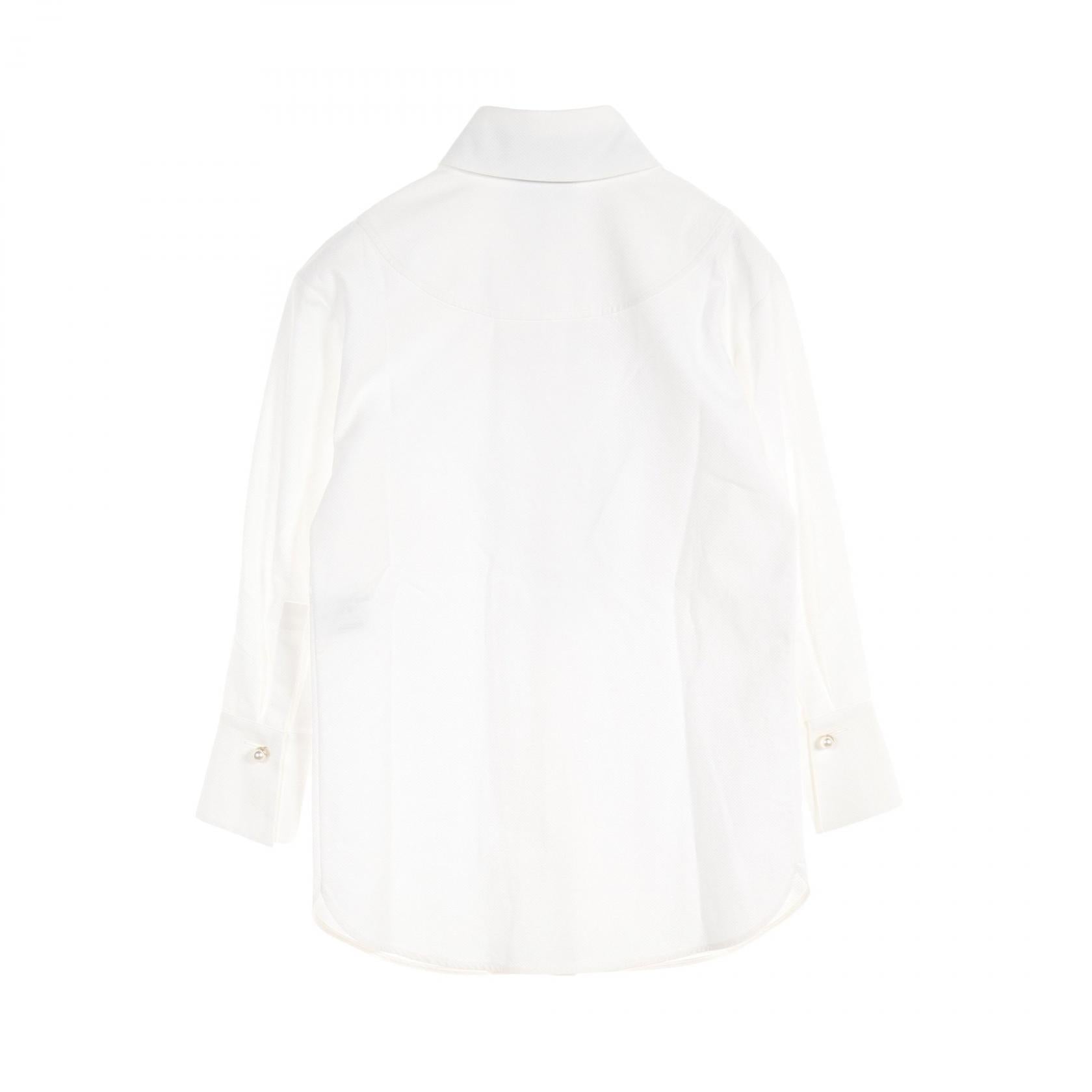 Chanel Pearl Button Cotton Blo 