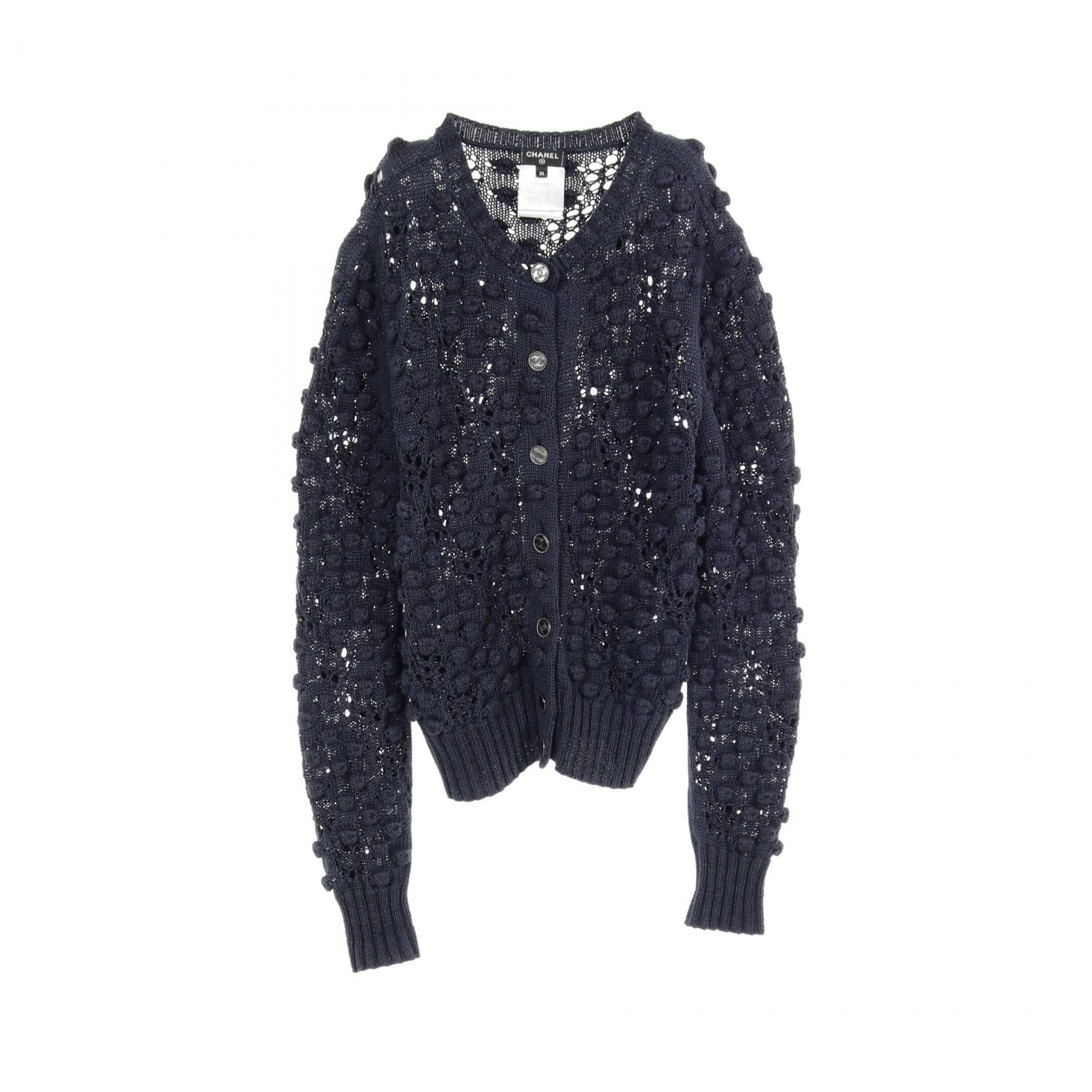 Chanel Cotton Cardigan Coco Mark Button