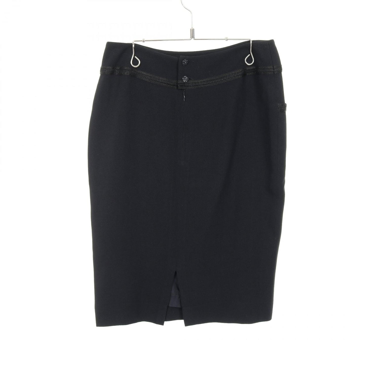 Chanel Camellia Button Rayon Acetate Skirt