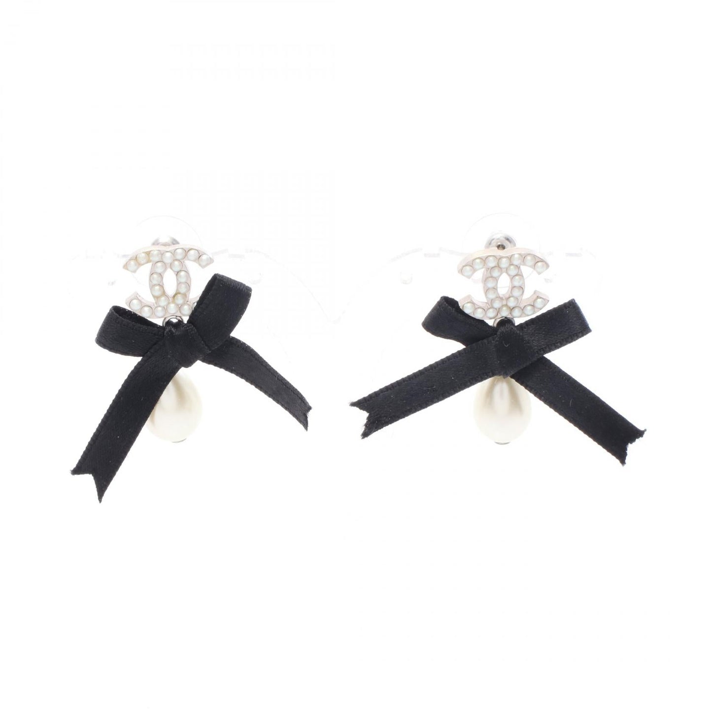 Chanel Coco Mark Ribbon Earrings