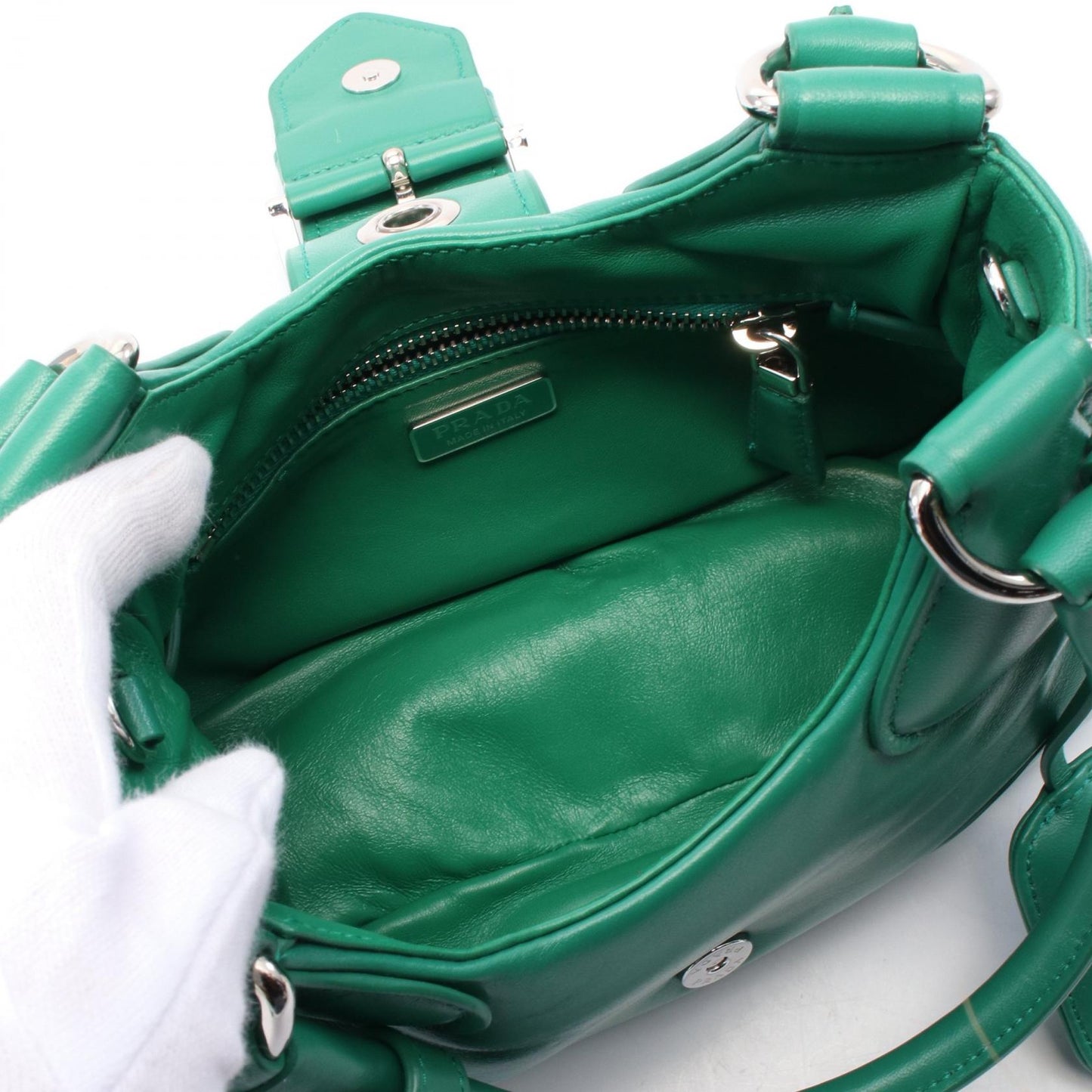 Prada Moon Handbag Leather Travel Bag