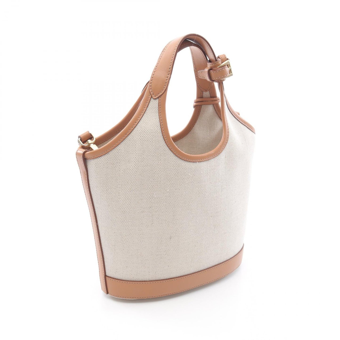 Prada 1Be074 2Way Handbag Leather Canvas Travel Bag