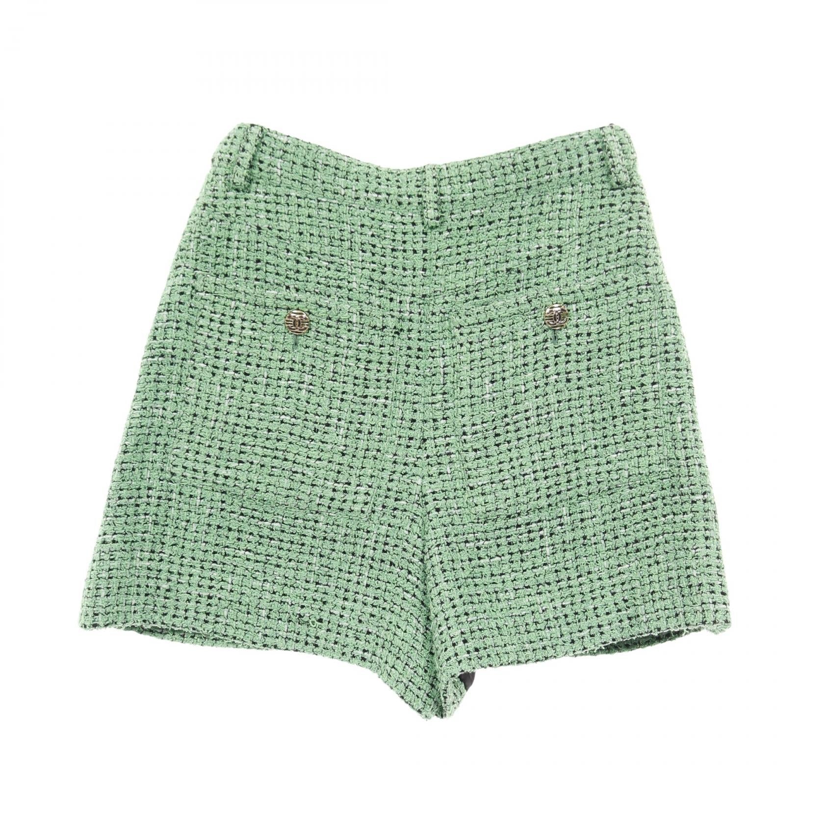 Chanel Coco Mark Button Cotton Shorts