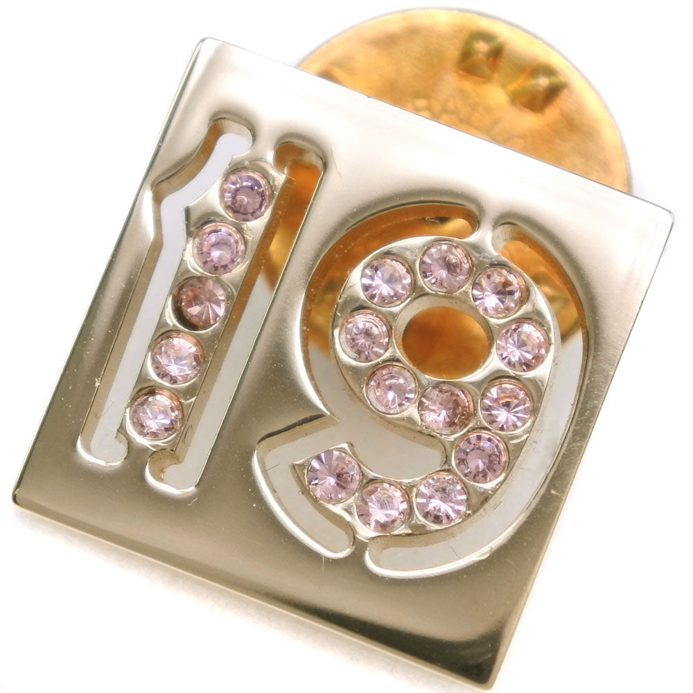 Chanel Brooch Plated Rhinestones Pin Brooch No.19 Gold Handbag