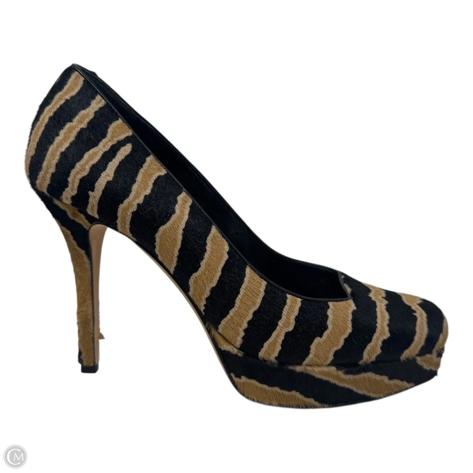 Nappa Charlotte Pony Animalier Platform Pumps Luxury Designer By Gucci In Animal Print, Size: 8
