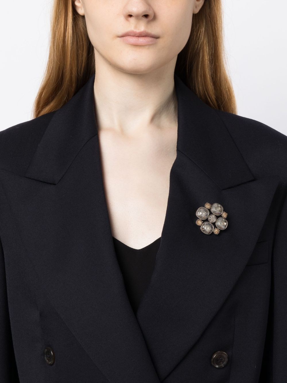 Chanel CC Crystal-Embellished Brooch