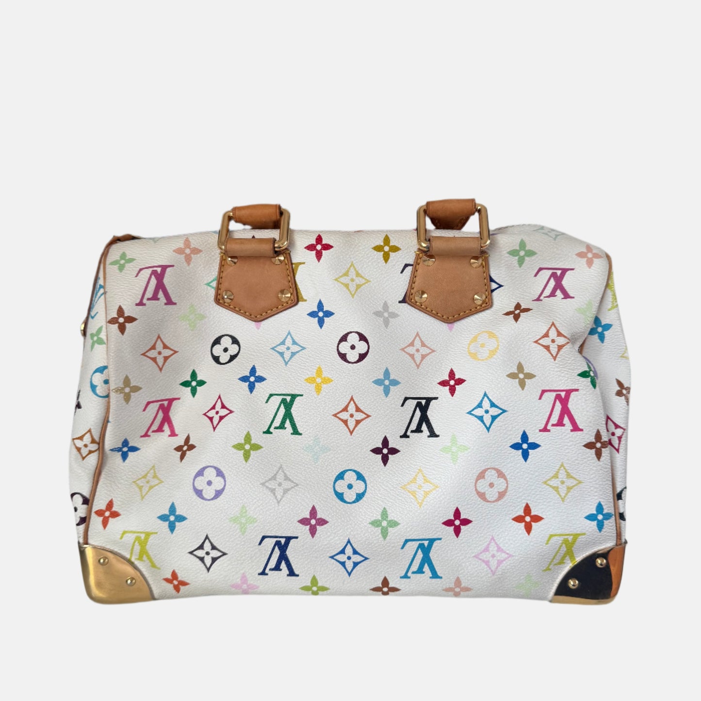 Louis Vuitton x Takashi Murakami Speedy 30 White Multicolor Handbag Multicolor 3