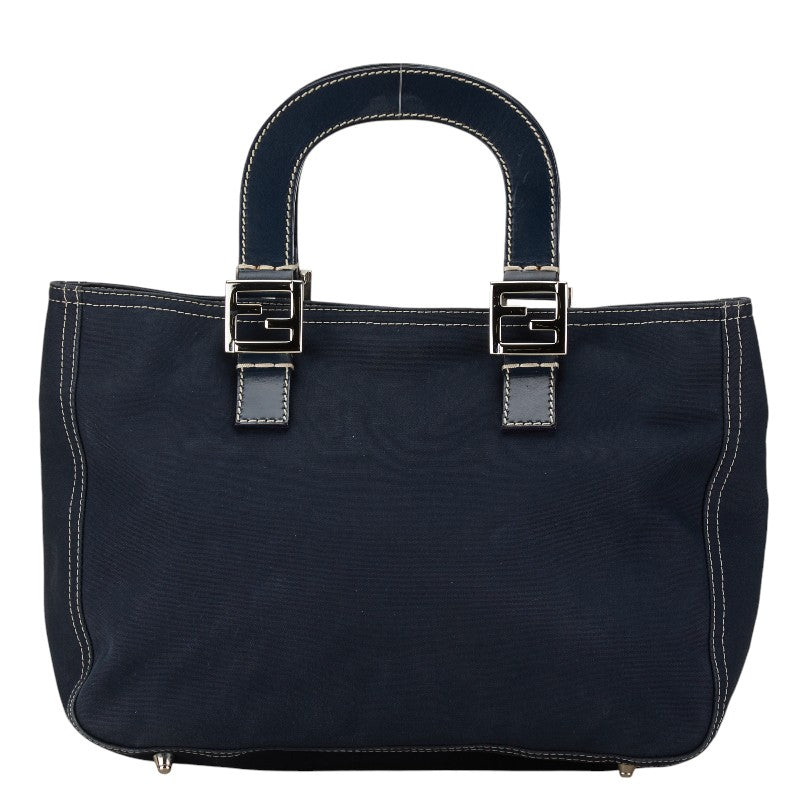 Fendi Hardware Handbag Leather Canvas Logo Travel Bag