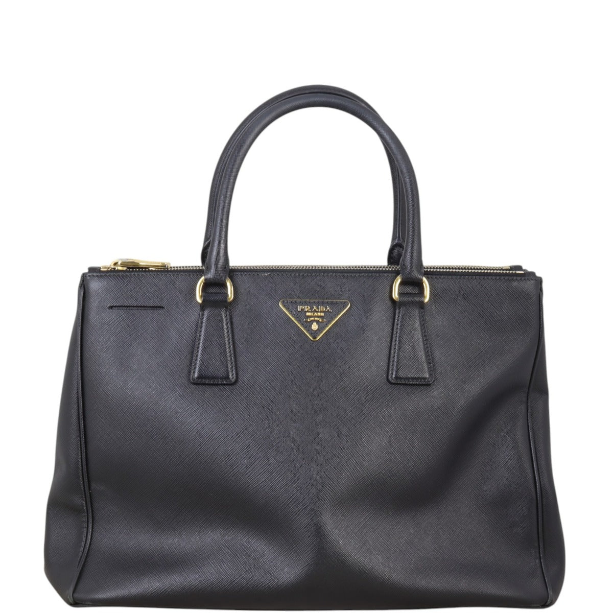 Prada Tote Bag Lux Galleria Double Tote 3 Saffiano Black Large