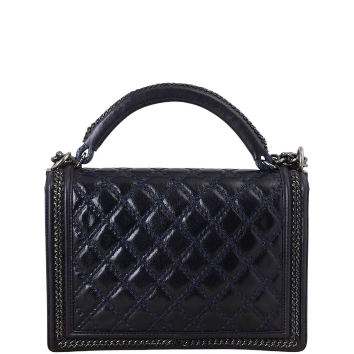 Chanel Boy Top Handle Paris-Rome Blue Large Handbag