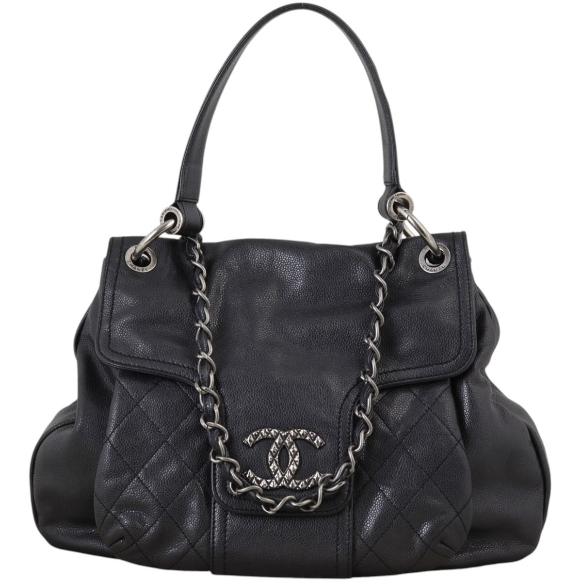 Chanel Coco Rider Hobo Bag Quilted Black