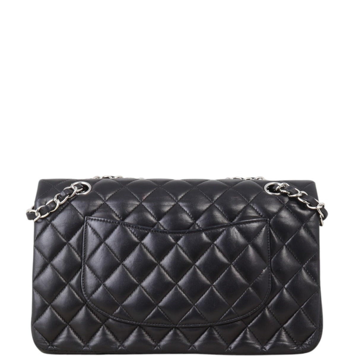 Chanel Classic Double Flap Lambskin Handbag Quilted Black Crossbody Bag
