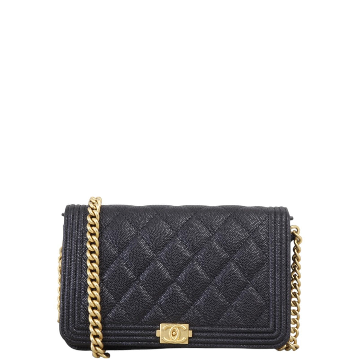 Chanel Boy Wallet on Handbag Quilted Black Crossbody Bag