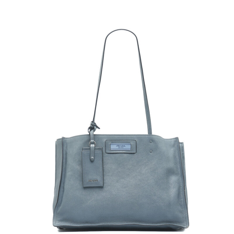 Prada Etiquette 2Way Bag 1Bg122 Leather Blue Travel Bag