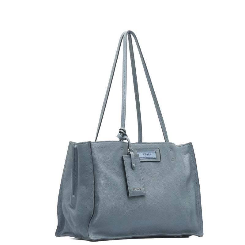 Prada Etiquette 2Way Bag 1Bg122 Leather Blue Travel Bag