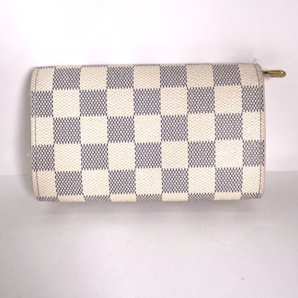 Louis Vuitton Bifold N61744 Damier Azur Portefeuille Leather Canvas White Wallet Case
