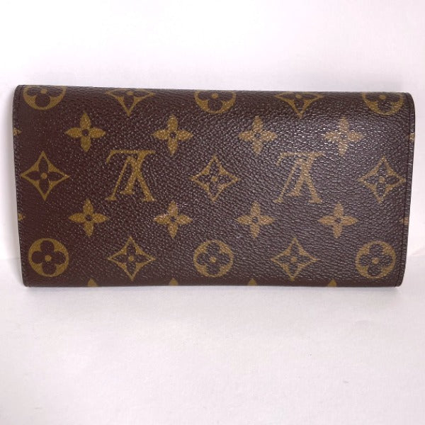 Louis Vuitton Long Purse M60697 Fuchsia Portefeuille Monogram Canvas Brown Wallet Case