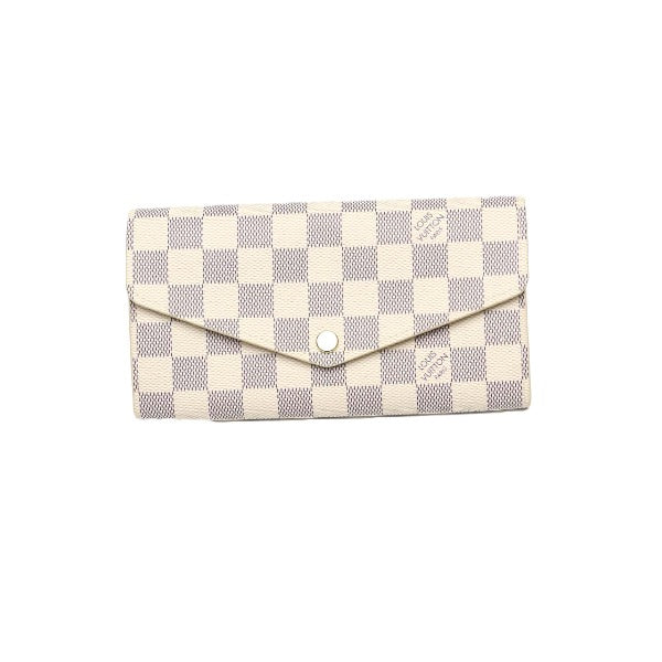 Louis Vuitton Long Purse N63208 Damier Azur Canvas Gray Wallet Case