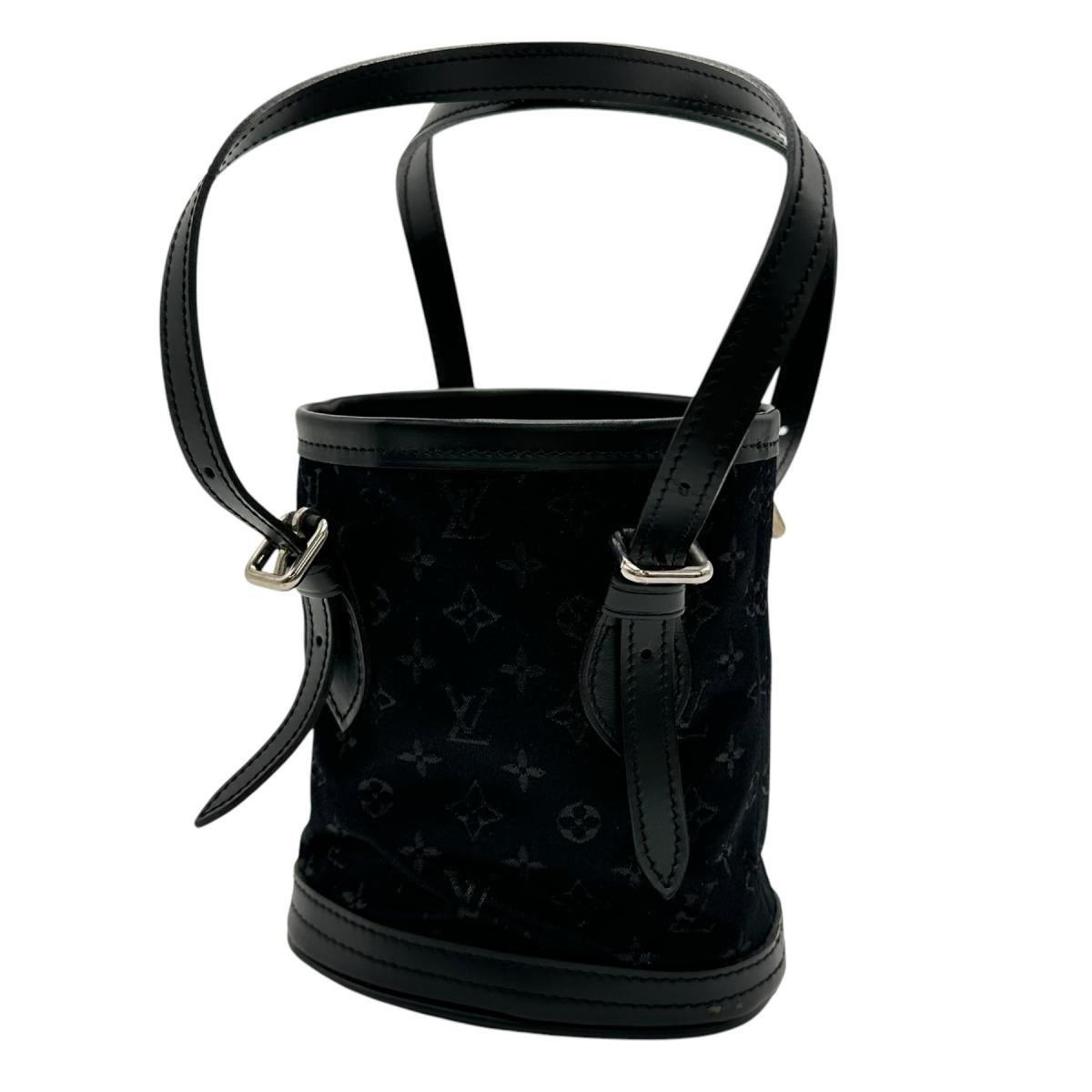 Louis Vuitton M92144 Noir Little Noir Monogram Satin Bucket Bag
