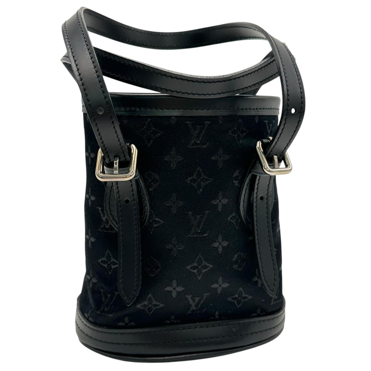 Louis Vuitton M92144 Noir Little Noir Monogram Satin Bucket Bag