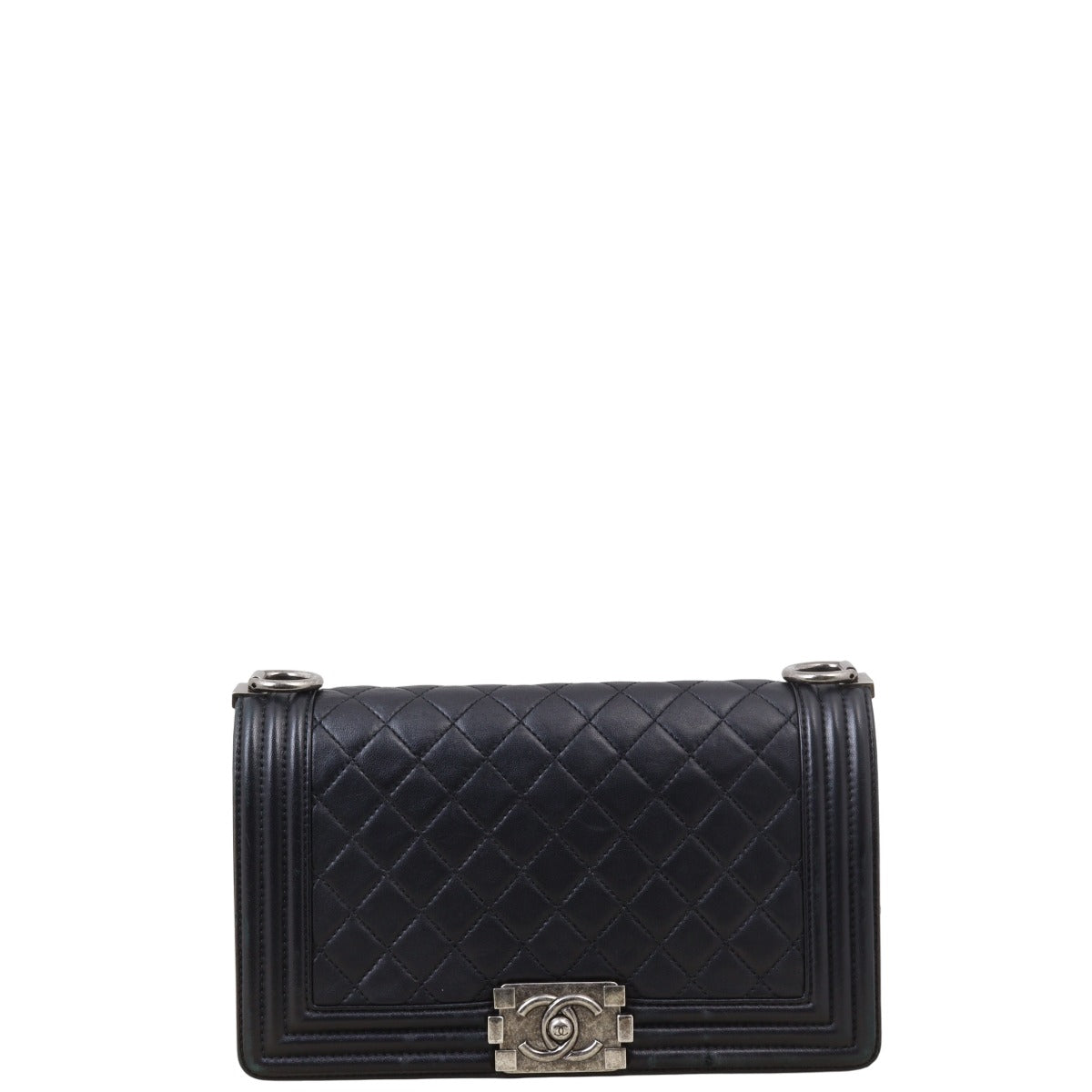 Chanel Boy Old Handbag Quilted Black Crossbody Bag Medium 21022025