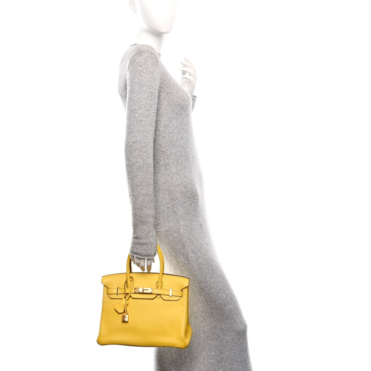 Hermes Taurillon Novillo Birkin Jaune De Naples Handbag Travel Bag