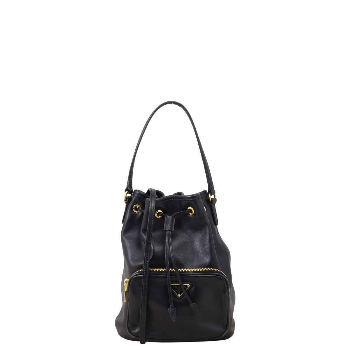 Prada Duet Bag Leather Bucket Bucket Bag