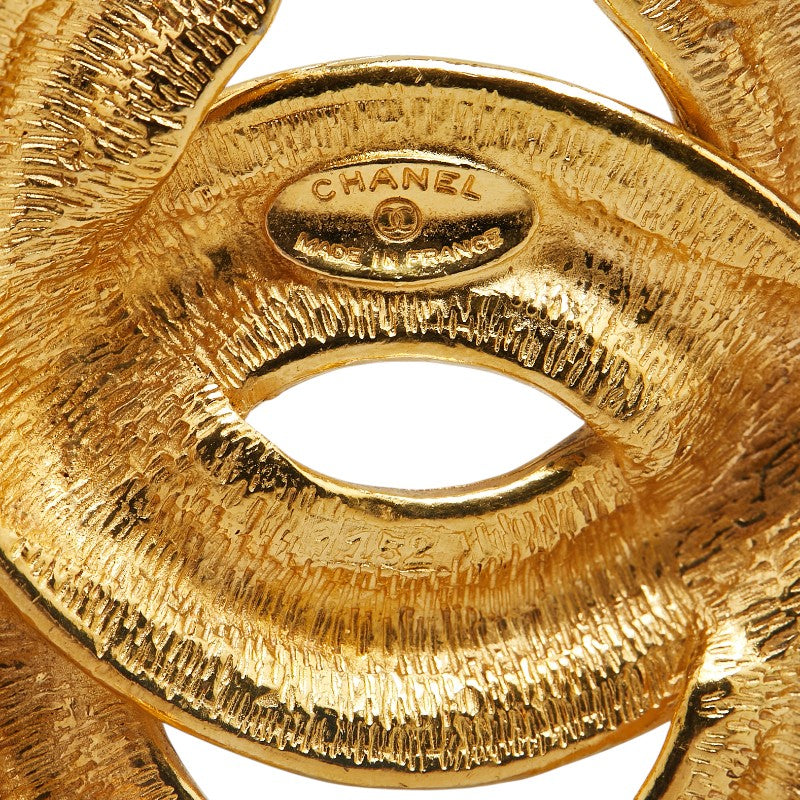 Chanel Gold Plated Coco Mark Matelasse Brooch