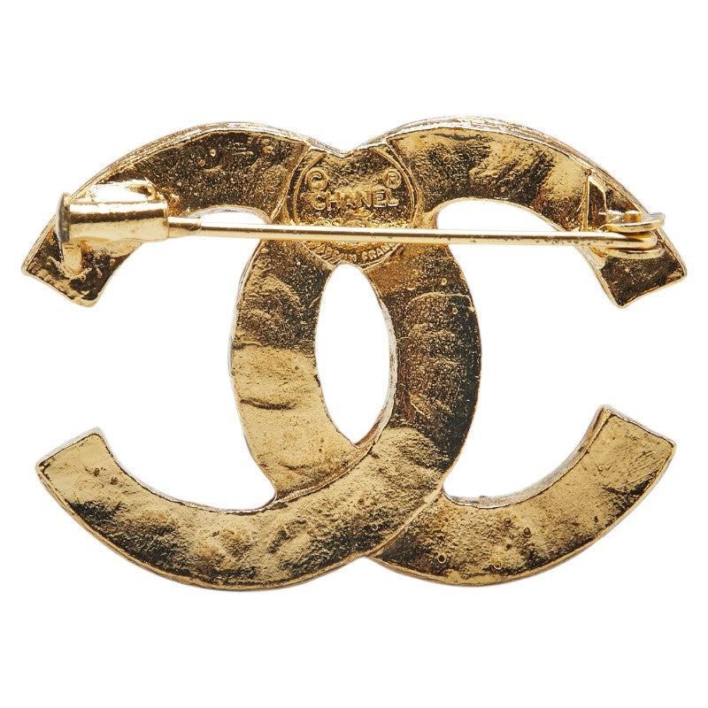 Chanel Gold Plated Coco Mark Rhinestone Brooch Bag