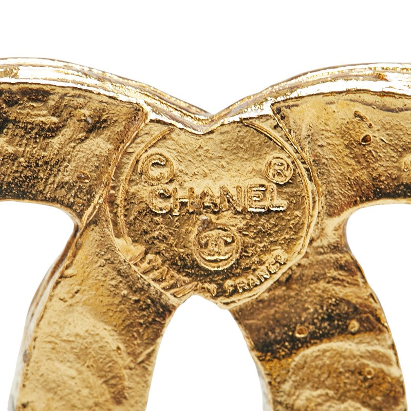 Chanel Gold Plated Coco Mark Rhinestone Brooch
