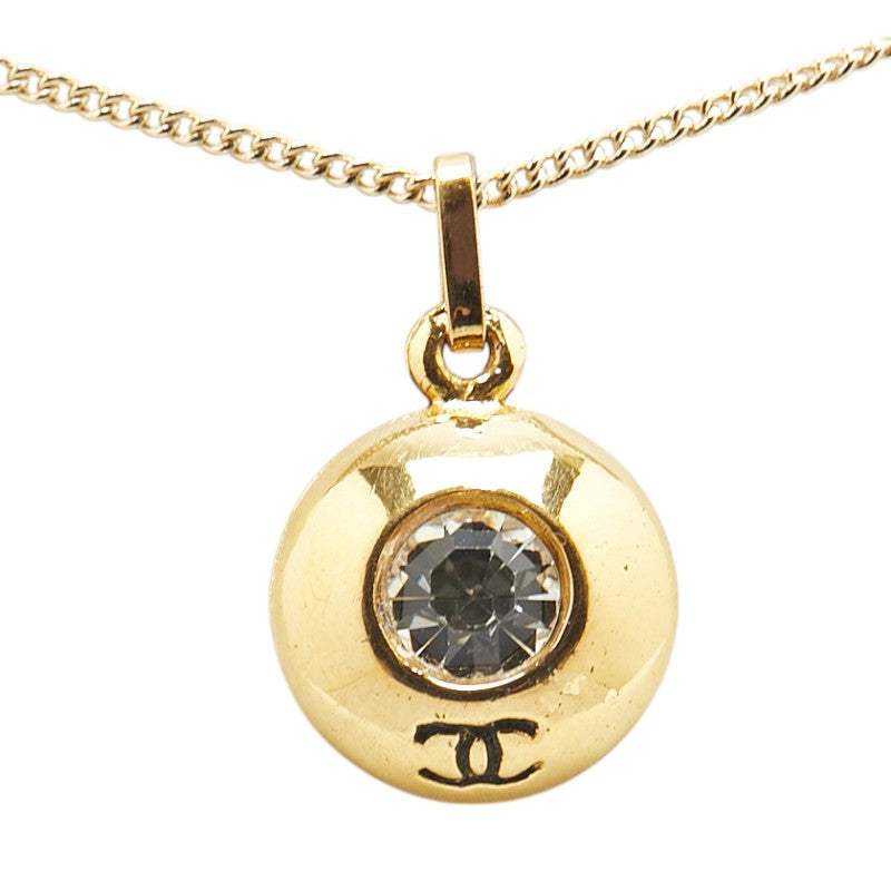 Chanel Coco Mark Round Stone Necklace