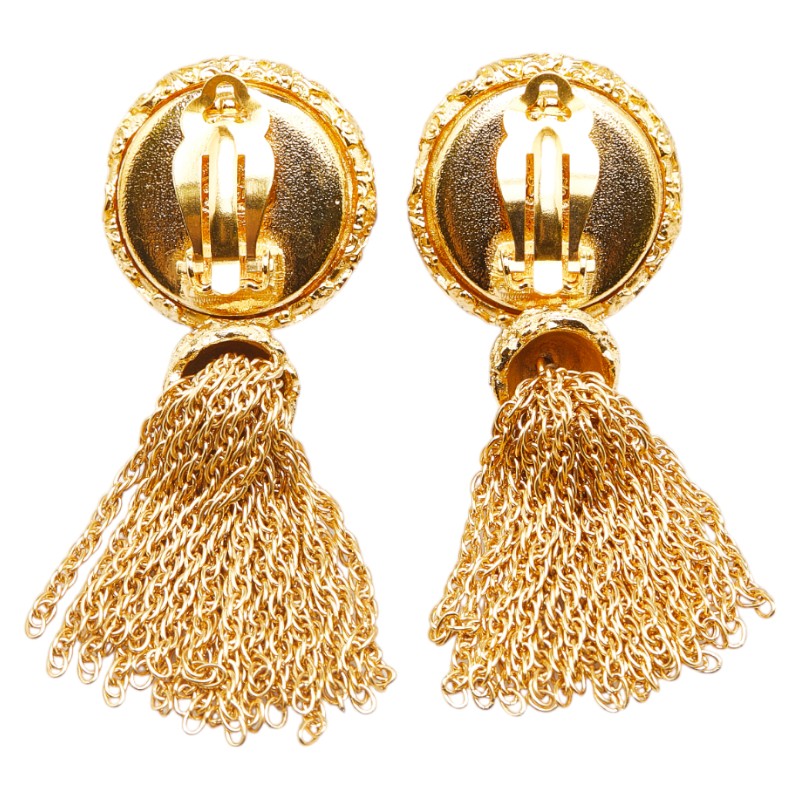 Chanel Coco Mark Lava   Fringe Earrings
