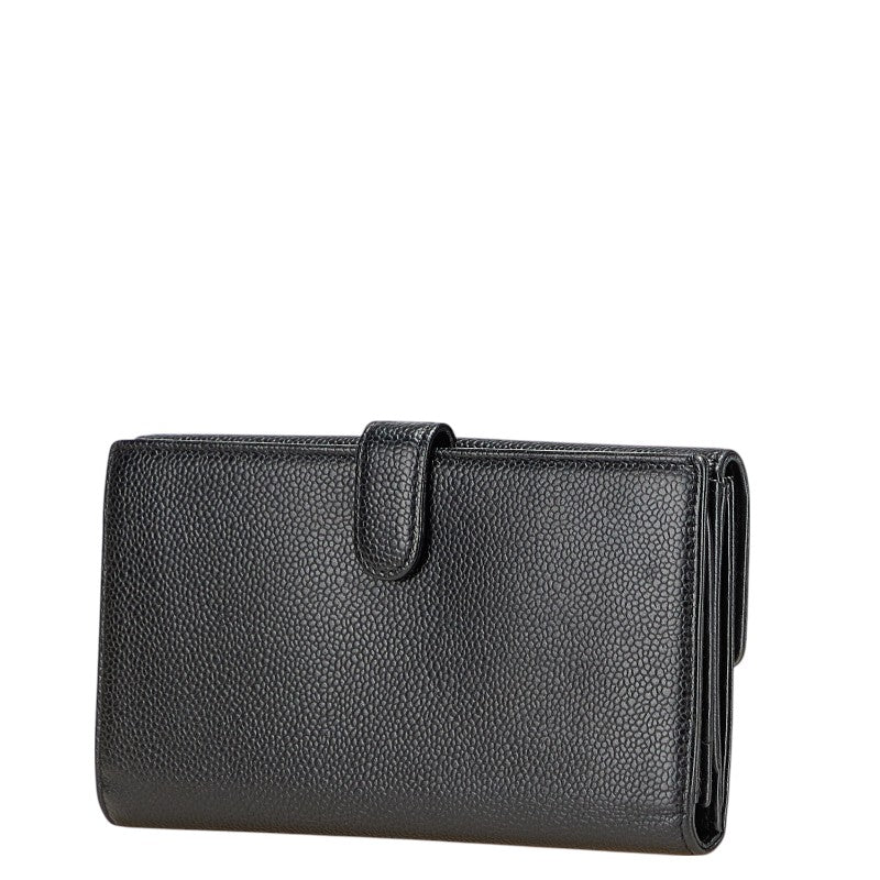 Chanel Coco Mark Caviar Long Wallet