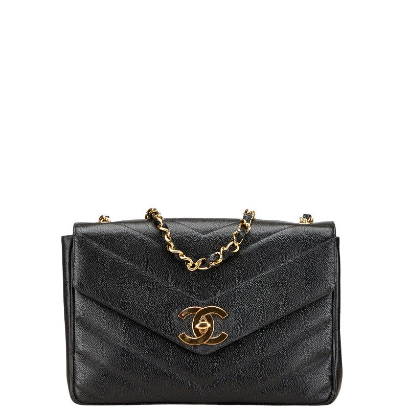 Chanel Chevron Caviar Shoulder Bag
