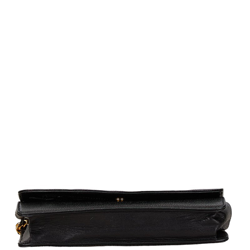 Chanel Coco Mark Caviar Leather Chain Wallet Shoulder Bag
