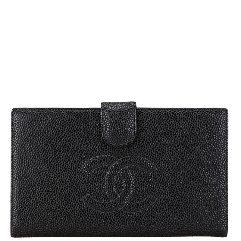 Chanel Coco Mark Caviar Long Wallet