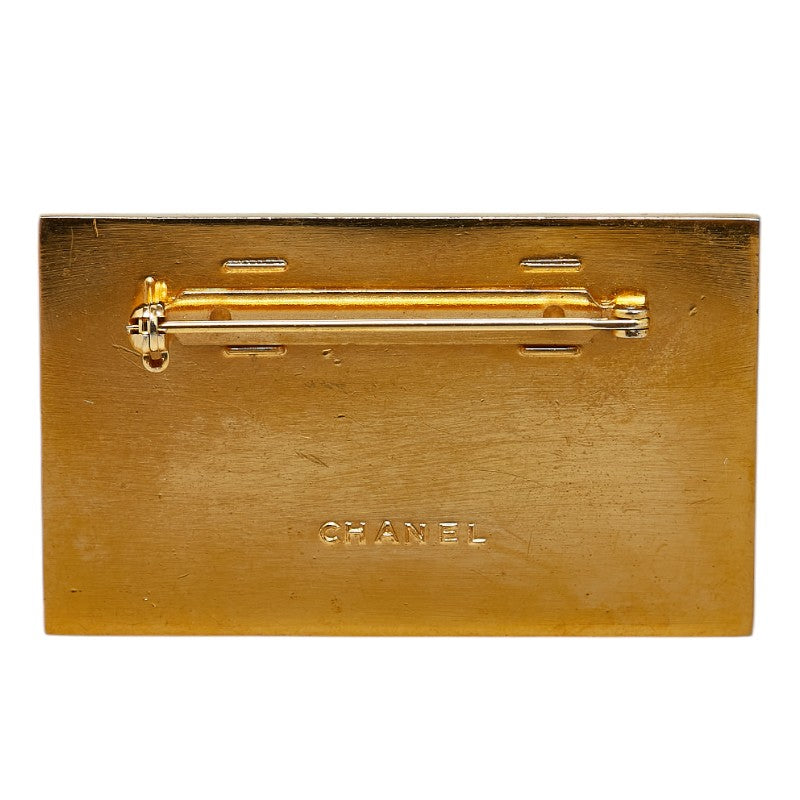 Chanel Gold Plated Logo Plate Coco Mark Brooch Bag