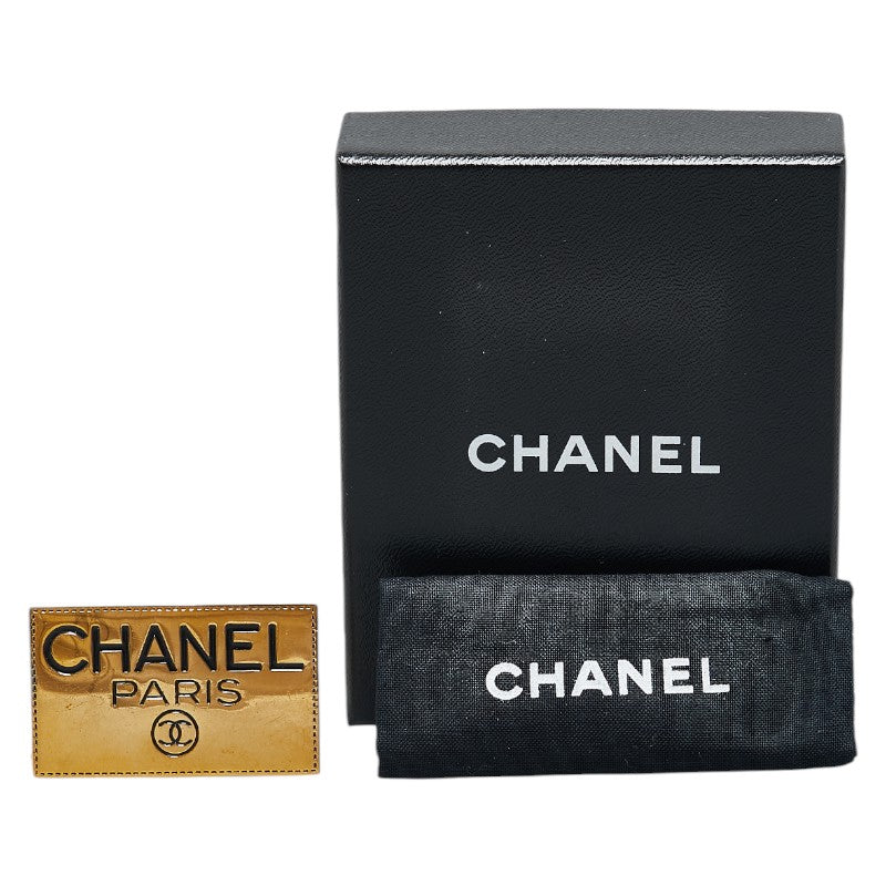 Chanel Gold Plated Logo Plate Coco Mark Brooch