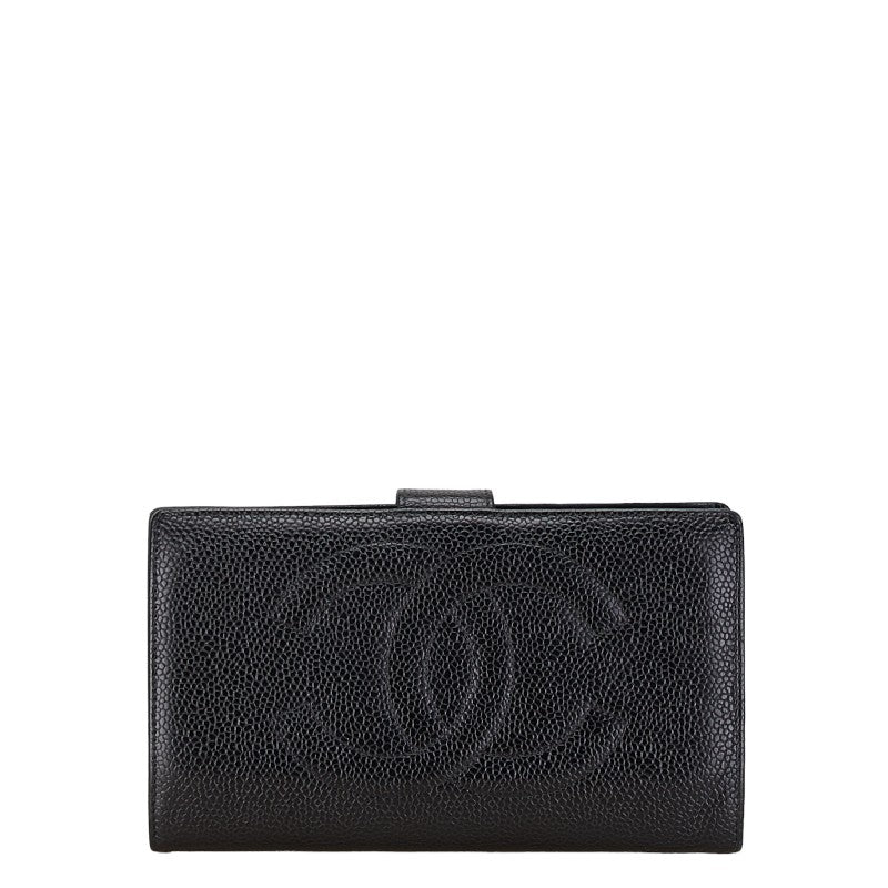 Chanel Coco Mark Caviar Long Wallet