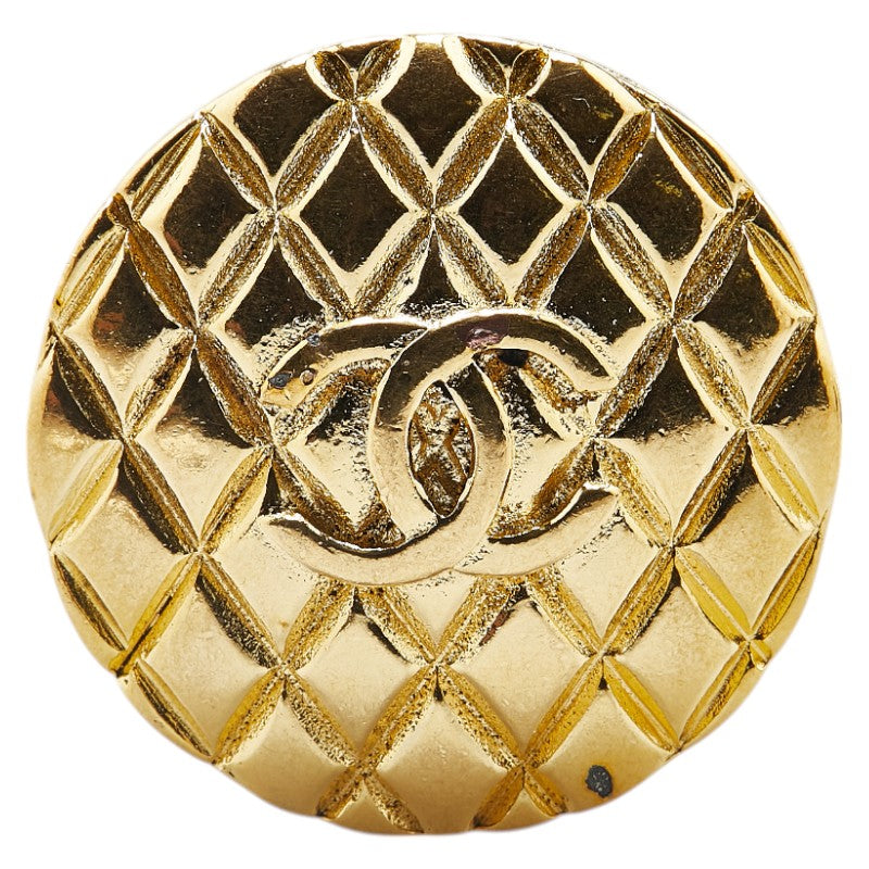 Chanel Gold Plated Coco Mark Matelasse Brooch Bag